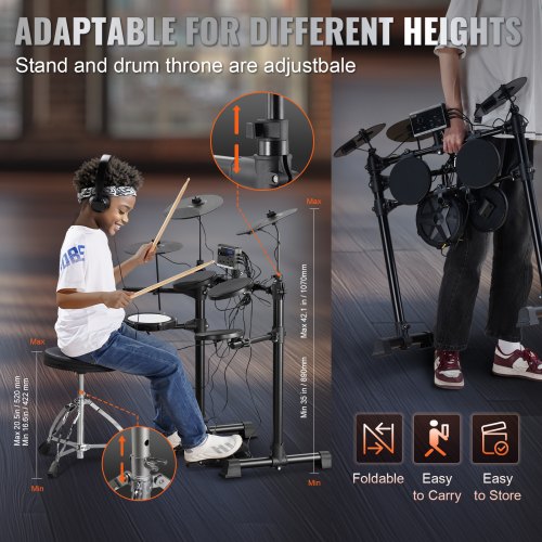 Electric Drum Set Electronic Drum Kit 150 Sounds for Beginners Adults – 100 V