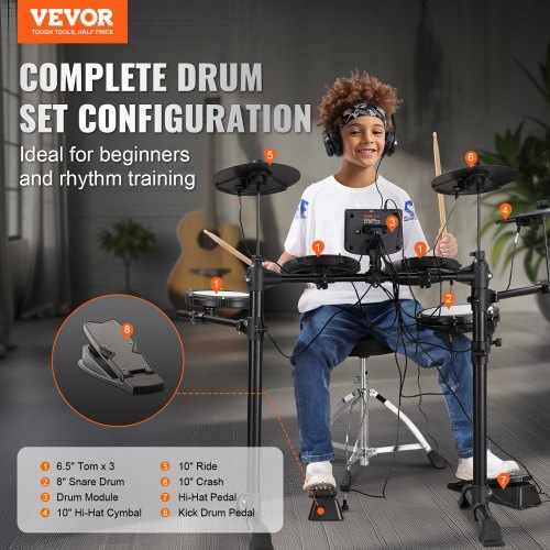 Electric Drum Set Electronic Drum Kit 150 Sounds for Beginners Adults – 100 V