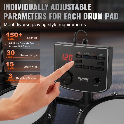 Electric Drum Set Electronic Drum Kit 150 Sounds for Beginners Adults – 100 V