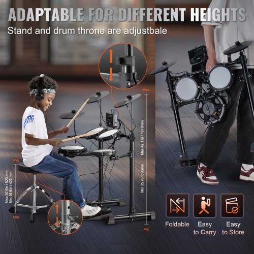 Electric Drum Set Electronic Drum Kit 150 Sounds for Beginners Adults – 100 V