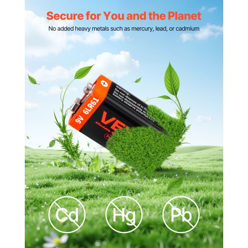 9V Alkaline Batteries 12Pack 9 Volt Square Battery for Smoke Detector