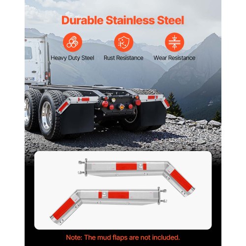 Stainless Steel Angled Spring Loaded Mud Flap Hangers 212 Bolt Spacing