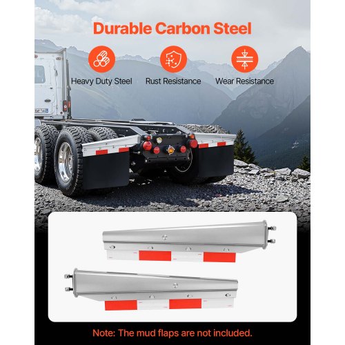 Chrome Straight Spring Loaded Mud Flap Hangers 212 Bolt Spacing Mudflap