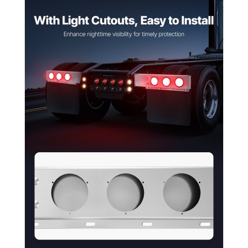 Stainless Steel Mud Flap Hangers with Light Cutouts 212 Bolt Spacing