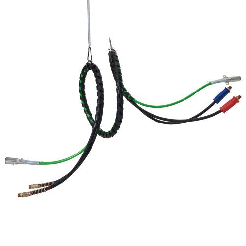 15FT Semi Truck Air Lines Kit with 2PCS Glad Hands 3in1 Air Hoses 7 Way