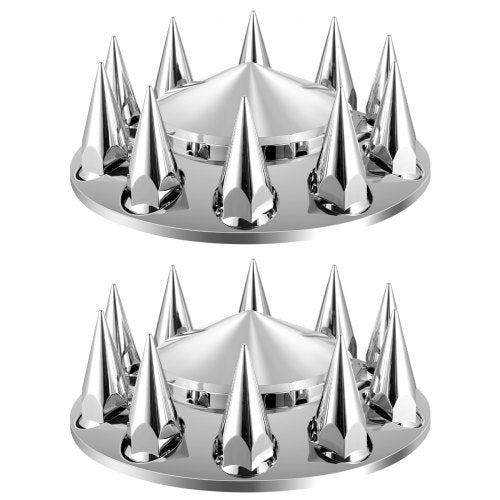 Front Axle Wheel Covers Spiked Axle Cover for Semi Truck ABS Electroplate