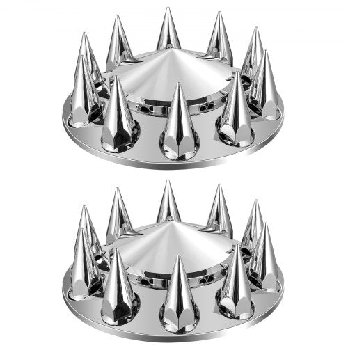 Front Axle Wheel Covers Spiked Axle Cover for Semi Truck ABS Electroplate