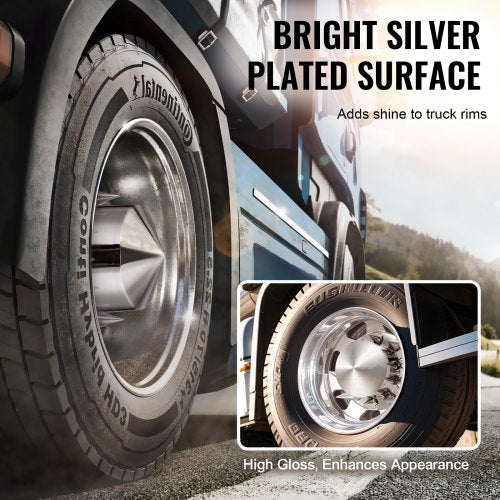 Rear Axle Wheel Covers Spiked Axle Cover for Semi Truck ABS Electroplate