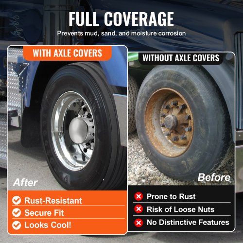 Rear Axle Wheel Covers Dome Axle Cover for Semi Truck ABS Electroplate