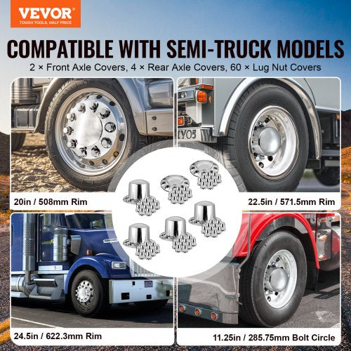 Rear Front Axle Wheel Covers Dome Axle Cover for Semi Truck ABS