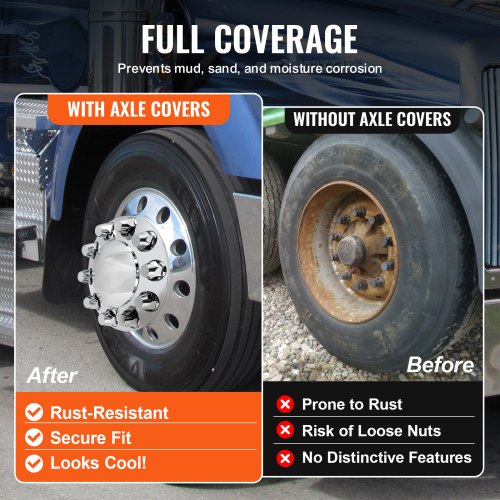 Rear Front Axle Wheel Covers Dome Axle Cover for Semi Truck ABS