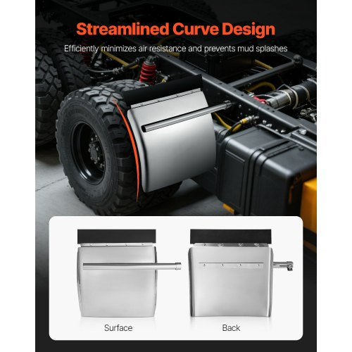 Stainless Steel Quarter Fenders for Semi Trucks 24 x 24 Semi Truck