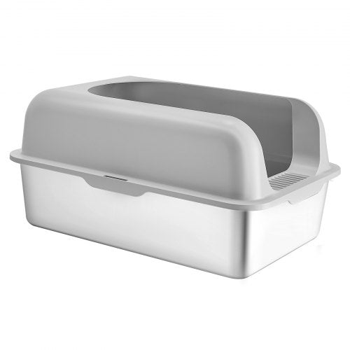 Cat Litter Box 6 inches Deep XL Extra Large Stainless Steel Cat Litter Box
