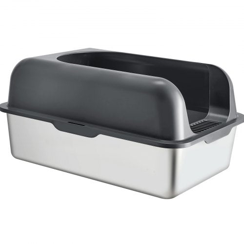 Cat Litter Box 6 inches Deep XL Extra Large Stainless Steel Cat Litter Box