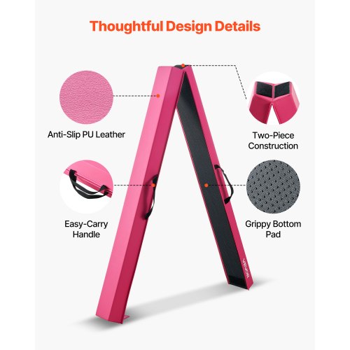 8FT Folding Balance Beam for Kids 200LBS Stable Support Gymnastics Floor