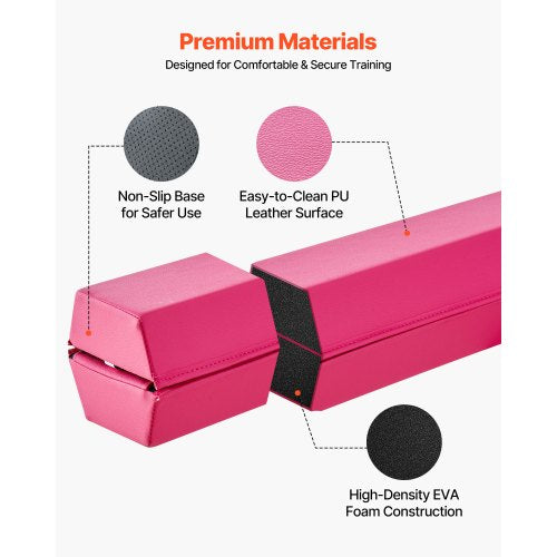 8FT Folding Balance Beam for Kids 200LBS Stable Support Gymnastics Floor