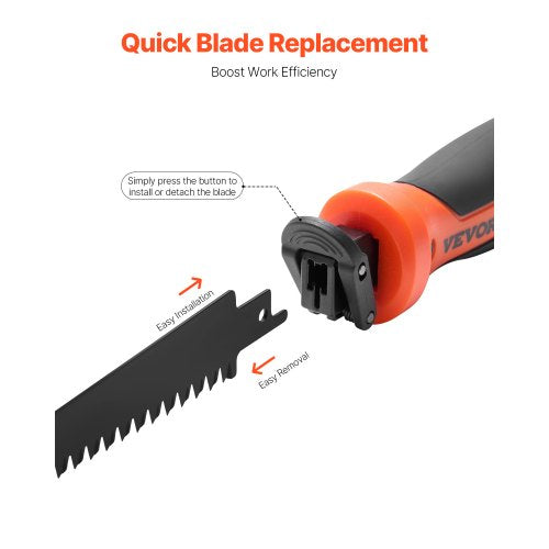Jab Saw 6 in Keyhole Saw with Soft Grip Handle 8In1 MultiBlades Drywall