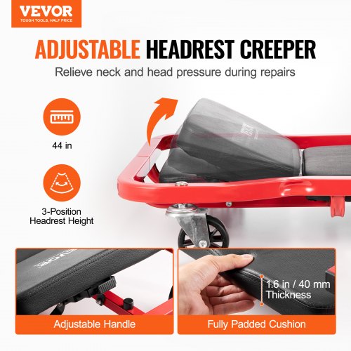 Mechanic Garage Creeper 44Inch 300 lbs Capacity Automotive Rolling