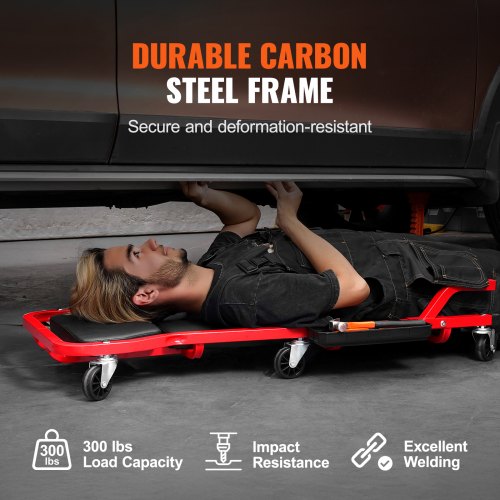 Mechanic Garage Creeper 44Inch 300 lbs Capacity Automotive Rolling