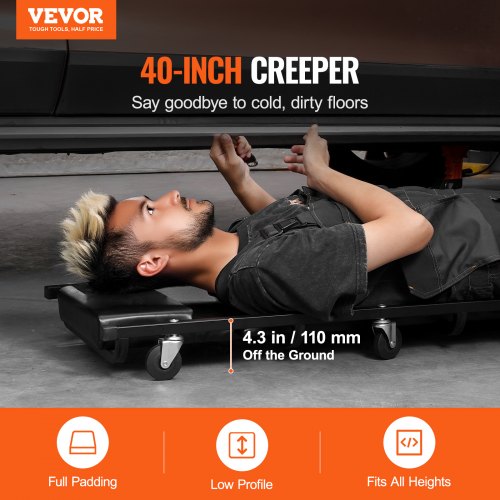 Mechanic Garage Creeper 40Inch 300 lbs Capacity Automotive Rolling
