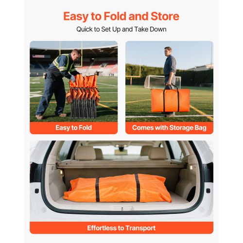 Portable Folding Bench 6 Seat Foldable Soccer Bench with Side Pockets