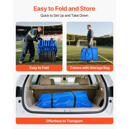 Portable Folding Bench 8 Seat Foldable Soccer Bench with Side Pockets
