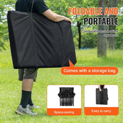 Portable Folding Bench 8 Seat Foldable Soccer Bench with Side Pockets