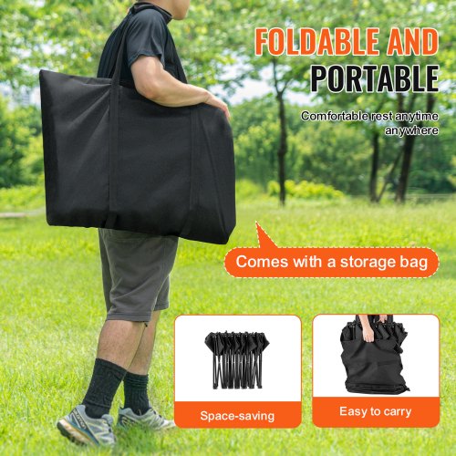 Portable Folding Bench 6 Seat Foldable Soccer Bench with Side Pockets