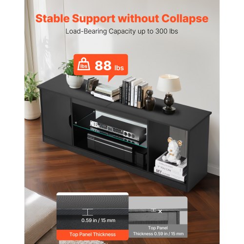 TV Stand for TVs up to 65 inch Modern Entertainment Center with Light