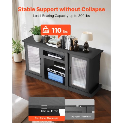 TV Stand for TVs up to 65 inch Modern Entertainment Center with Light