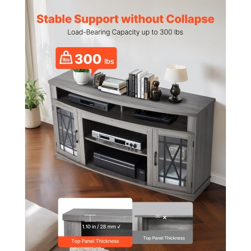 TV Stand for TVs up to 65 inch Farmhouse Entertainment Center with Light
