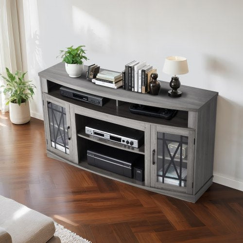 TV Stand for TVs up to 65 inch Farmhouse Entertainment Center with Light