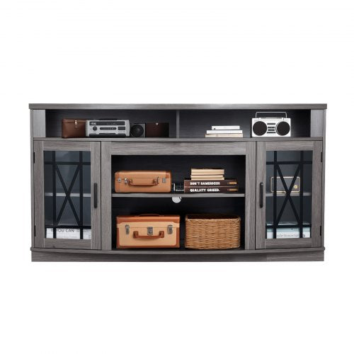 TV Stand for TVs up to 65 inch Farmhouse Entertainment Center with Light