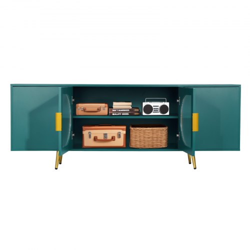 TV Stand for TVs up to 75 inch Modern Entertainment Center with Glass Doors