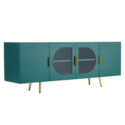 TV Stand for TVs up to 75 inch Modern Entertainment Center with Glass Doors