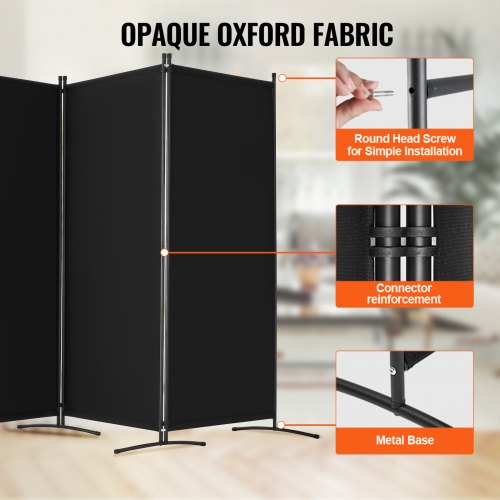 Room Divider 4 Panel Room Divider Folding Privacy Screen and Portable