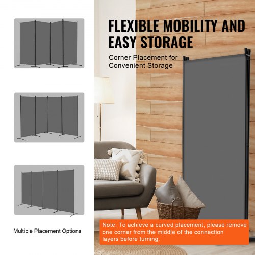 Room Divider 4 Panels Room Divider Folding Privacy Screen and Portable