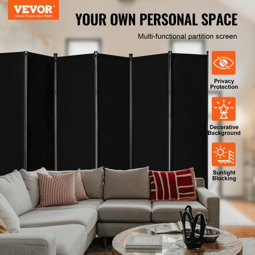 Room Divider 6 Panel Room Divider Folding Privacy Screen and Portable