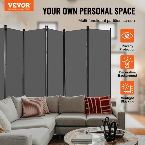 Room Divider 6 Panel Room Divider Folding Privacy Screen and Portable