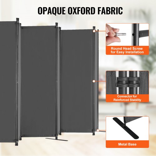 Room Divider 6 Panel Room Divider Folding Privacy Screen and Portable