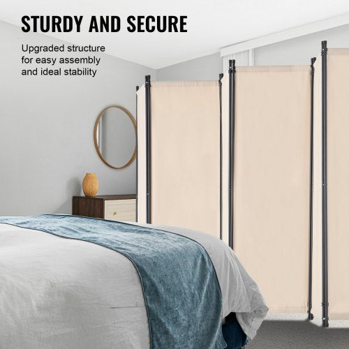 Room Divider 6 Panel Room Divider Folding Privacy Screen and Portable