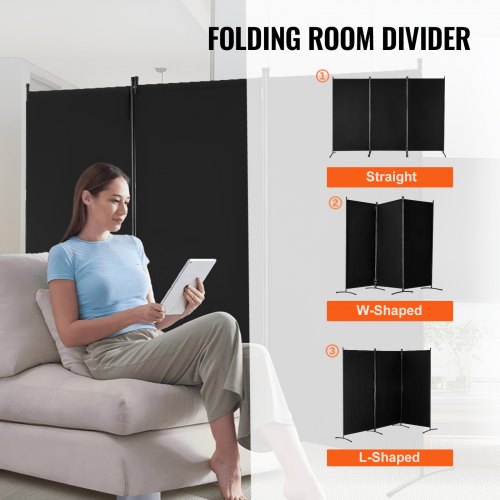 Room Divider 3 Panel Room Divider Folding Privacy Screen and Portable