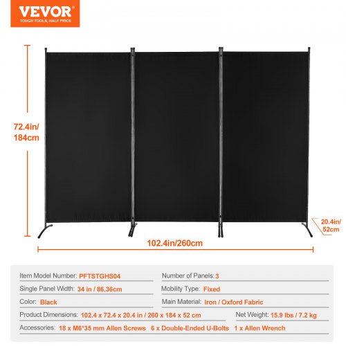 Room Divider 3 Panel Room Divider Folding Privacy Screen and Portable