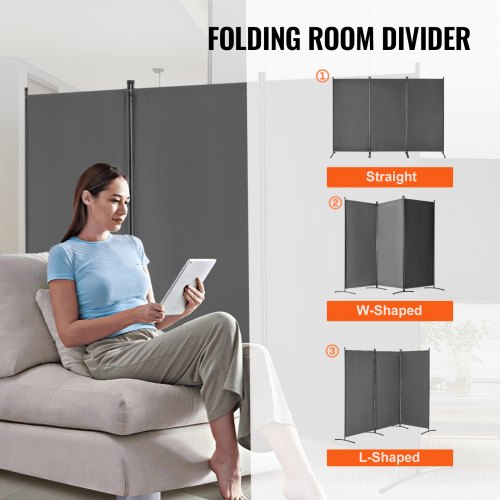 Room Divider 3 Panel Room Divider Folding Privacy Screen and Portable