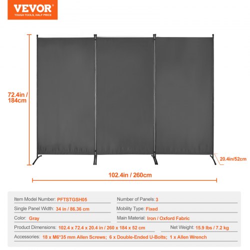 Room Divider 3 Panel Room Divider Folding Privacy Screen and Portable