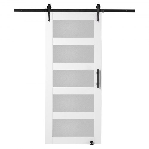 Barn Door and Hardware Kit 36 x 84 Wood and Glass Sliding Barn Door