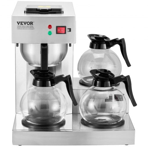 12 Cups Commercial Drip Coffee Maker Coffee Maker Machine with 3 Glass