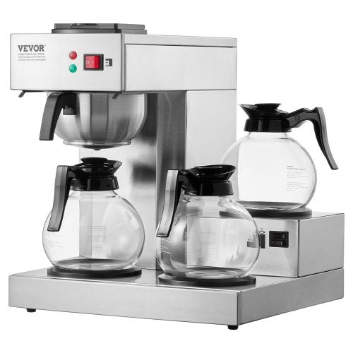 12 Cups Commercial Drip Coffee Maker Coffee Maker Machine with 3 Glass