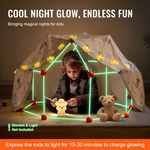 Fort Building Kit for Kids 140PCS Glow in The Dark STEM Building Toys