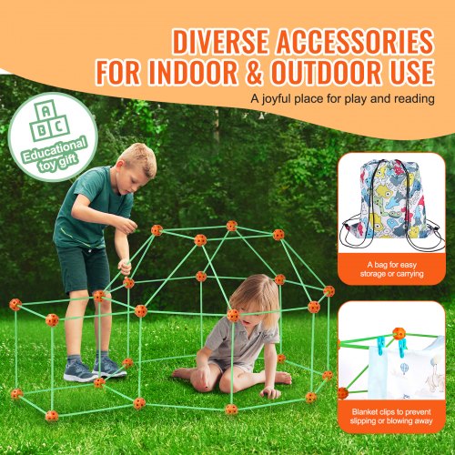 Fort Building Kit for Kids 140PCS Glow in The Dark STEM Building Toys